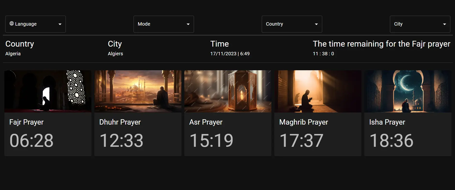 prayer timing